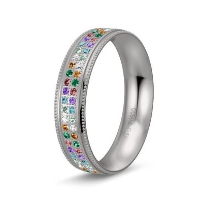 Solitair ring in palladium 500/950 diamond lovers