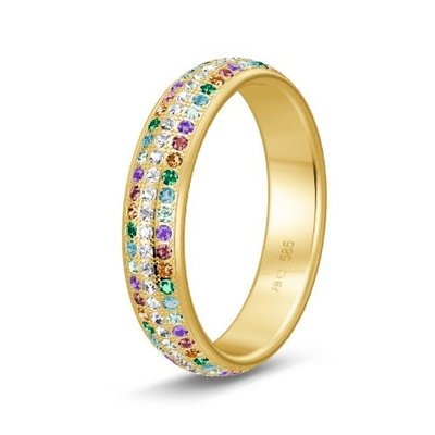 Solitair ring in 14/18 karaat geelgoud diamond lovers