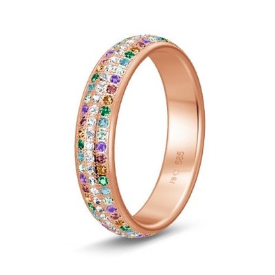 Solitair ring in 14/18 karaat roségoud diamond lovers