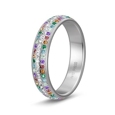 Solitair ring in platina 600/950 diamond lovers