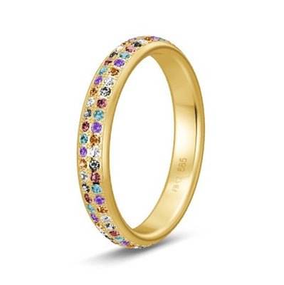 Solitair ring in 14/18 karaat geelgoud diamond lovers