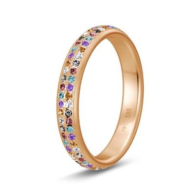 Solitair ring in 14/18 karaat roségoud diamond lovers